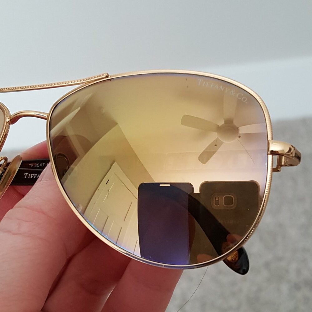 Tiffany & Co. 18K GOLD PLATED Atlas Aviator Pilot Sunglasses Mirror Roman Numer - Picture 12 of 17